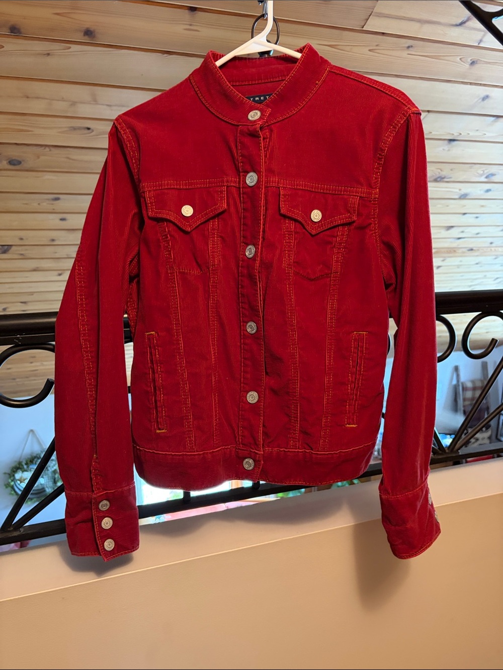 GAP Burgundy Button-Front Jean Jacket